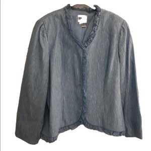 CARRISIMO mother of the bride blue jacket push button closer